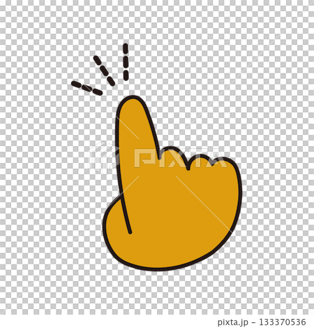 一個流行插畫圖標，描繪了一個手指表示點擊的動作。 133370536