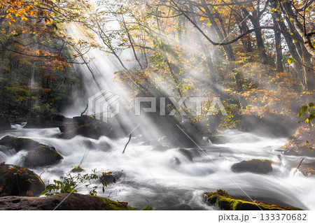 【青森県_奥入瀬渓流】錦秋の石ヶ戸　10月  133370682