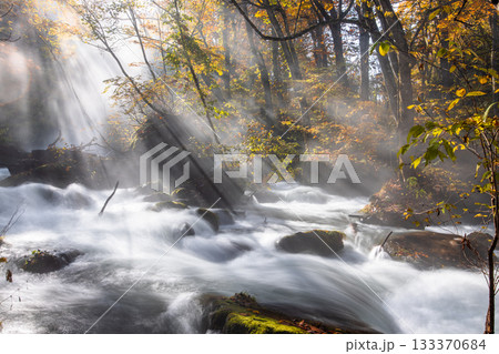 【青森県_奥入瀬渓流】錦秋の石ヶ戸　10月  133370684