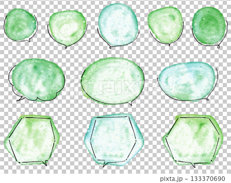 Cute watercolor speech bubbles, hand-drawn 133370690