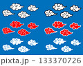和柄の雲セットイラスト 133370726