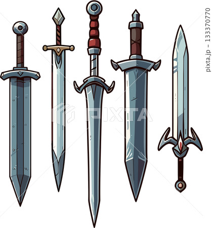5本の剣のイラスト 133370770
