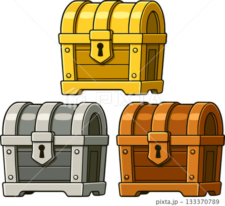 金銀銅の宝箱のイラスト 133370789