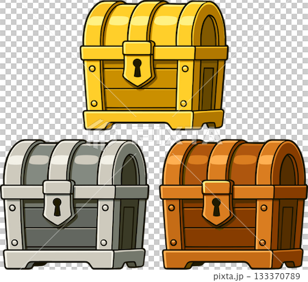 金銀銅の宝箱のイラスト 133370789