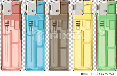 Illustration of an electronic lighter in various colors 133370798
