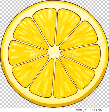 Illustration of a sliced lemon 133370799