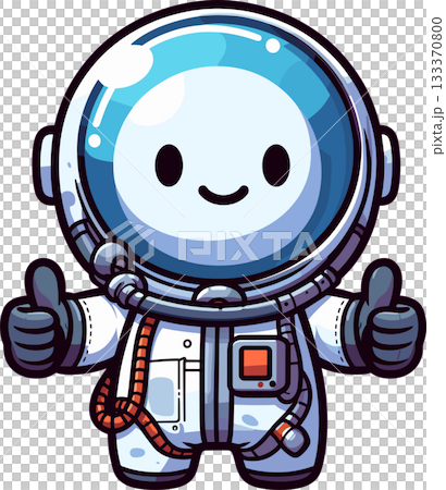 Smiling astronaut giving a good sign 133370800