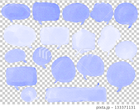 Cute watercolor speech bubbles, hand-drawn Cute watercolor speech bubbles, hand-drawn 133371131