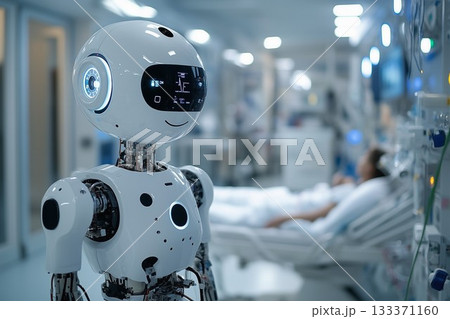 A robot assists in a modern medical clinic 133371160