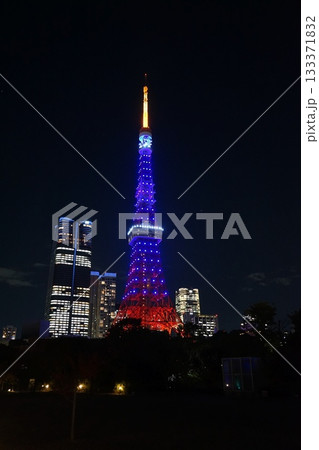 藍色の東京タワーと夜の街並み 11月港区2157藍色・東京タワー・プリンス芝公園 藍色の東京タワーと夜の街並み 11月港区2157藍色・東京タワー・プリンス芝公園 133371832