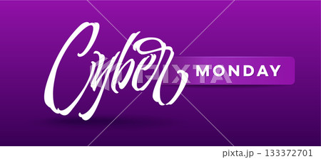 Cyber Monday typography for card, banners, ads, advertising brochures, booklets, sales, promotions. Vector handwritten calligraphy. Lettering typography illustration. Cyber Monday typography for card, banners, ads, advertising brochures, booklets, sales, promotions. Vector handwritten calligraphy. Lettering typography illustration. 133372701