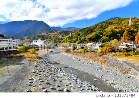 新波木井橋より上流／身延山方向を望む(山梨県身延町)【2025.11】 133373494