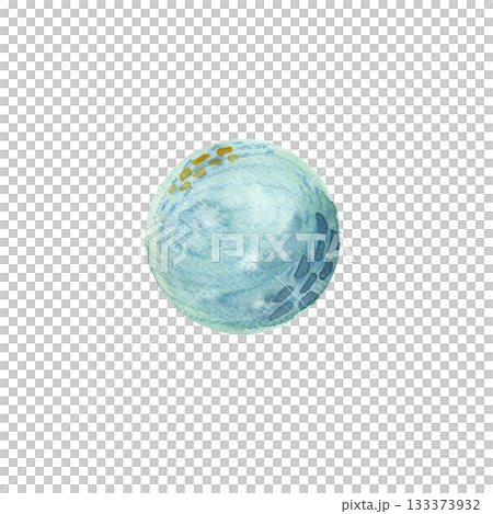 A stylized children's illustration of the Blue Planet in watercolor and pencil. Isolated illustration for children's textile design and space-themed parties. A stylized children's illustration of the Blue Planet in watercolor and pencil. Isolated illustration for children's textile design and space-themed parties. 133373932