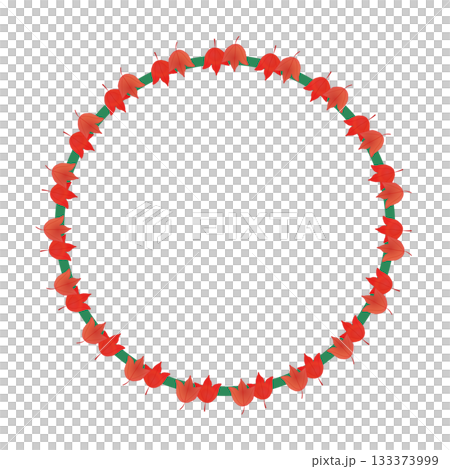 紅葉したカエデの円形フレームイラスト 紅葉したカエデの円形フレームイラスト 133373999