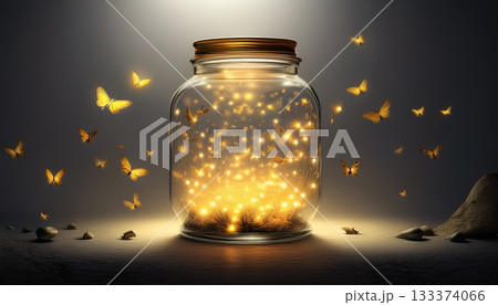 candle in a glass jar 133374066