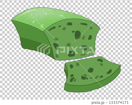抹茶凍糕插畫（抹茶甜點 14） 133374171