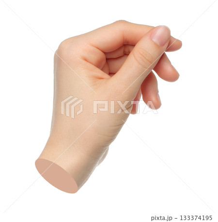 Hand gesture like holding a business card, isolated on transparent background, business concept. Contemporary art Hand gesture like holding a business card, isolated on transparent background, business concept. Contemporary art 133374195
