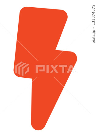 Vibrant orange lightning bolt concept for design projects 133374375