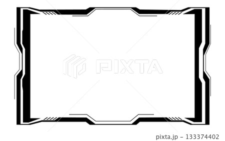 Futuristic streamer overlay with geometric digital frame design 133374402