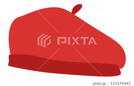 Stylish red beret hat design for fashion accessories 133374445