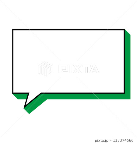 シンプルな吹き出しのイラスト　横長　四角 133374566