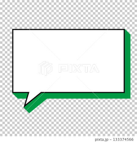 シンプルな吹き出しのイラスト　横長　四角 133374566