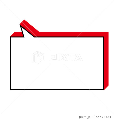 シンプルな吹き出しのイラスト　横長　四角 133374584