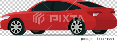 Modern city sedan angled rear side view 133374594