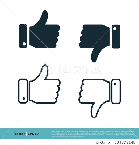 Thumb Up and Down Icon Vector Logo Template Illustration Design. Vector EPS 10. 133375149