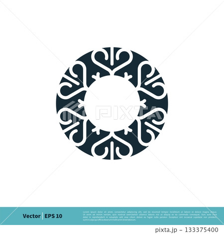 Abstract Round Flower Decorative Icon Vector...のイラスト素材 [133375400] - PIXTA