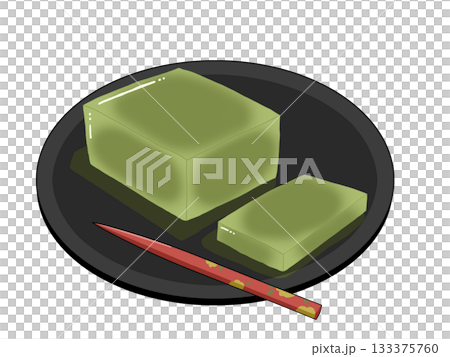 抹茶羊羹的插畫(抹茶甜點 15) 抹茶羊羹的插畫(抹茶甜點 15) 133375760