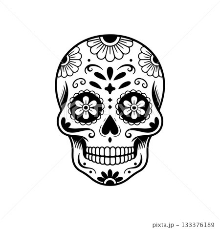 Illustration of mexican sugar skull. Day of the dead. Dia de los muertos. Vector illustration Illustration of mexican sugar skull. Day of the dead. Dia de los muertos. Vector illustration 133376189