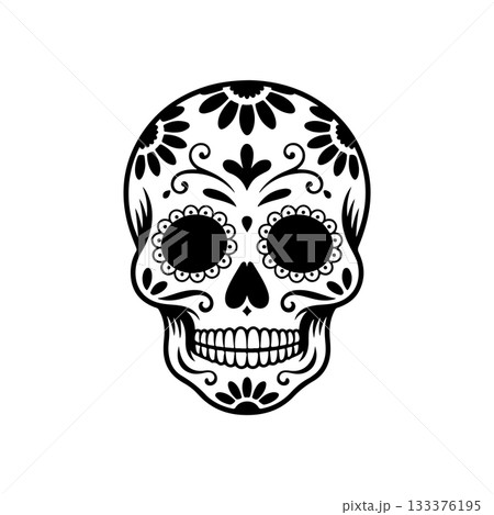 Illustration of mexican sugar skull. Day of the dead. Dia de los muertos. Vector illustration 133376195