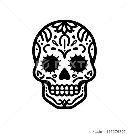 Illustration of mexican sugar skull. Day of the dead. Dia de los muertos. Vector illustration Illustration of mexican sugar skull. Day of the dead. Dia de los muertos. Vector illustration 133376205