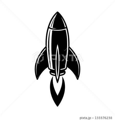 Space rocket icon. Design element for logo, label, emblem, sign, brand mark. Vector illustration. Space rocket icon. Design element for logo, label, emblem, sign, brand mark. Vector illustration. 133376238