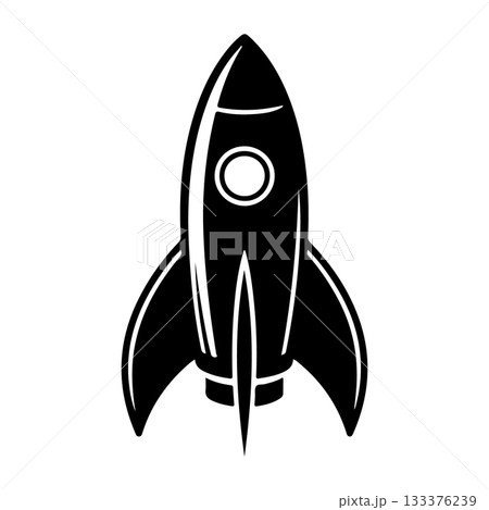 Space rocket icon. Design element for logo, label, emblem, sign, brand mark. Vector illustration. Space rocket icon. Design element for logo, label, emblem, sign, brand mark. Vector illustration. 133376239