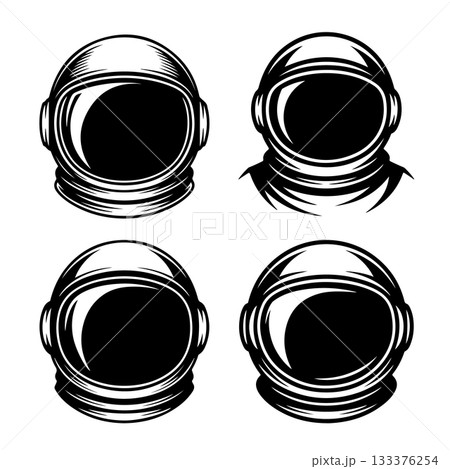 Spaceman helmet. Design elements for logo, label, sign, badge. Vector illustration 133376254