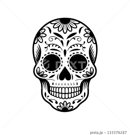 Illustration of mexican sugar skull. Day of the dead. Dia de los muertos. Vector illustration Illustration of mexican sugar skull. Day of the dead. Dia de los muertos. Vector illustration 133376287