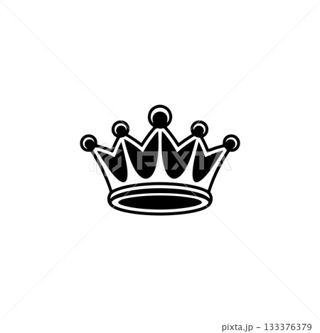 Illustration of king crown in monochrome style. Design element for logo, emblem, sign, poster, t shirt. Vector illustration Illustration of king crown in monochrome style. Design element for logo, emblem, sign, poster, t shirt. Vector illustration 133376379