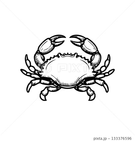 Crab icon isolated on white background. Design elements for logo, label, emblem, sign. Vector illustration 133376596