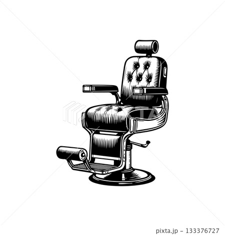 Barber chair illustration on white background. Design element for poster, emblem, sign, badge. Vector illustration 133376727