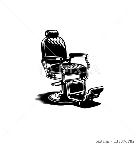Barber chair illustration on white background. Design element for poster, emblem, sign, badge. Vector illustration 133376792
