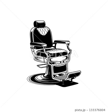 Barber chair illustration on white background. Design element for poster, emblem, sign, badge. Vector illustration 133376804