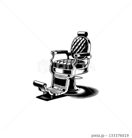 Barber chair illustration on white background. Design element for poster, emblem, sign, badge. Vector illustration 133376819