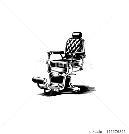 Barber chair illustration on white background. Design element for poster, emblem, sign, badge. Vector illustration 133376823