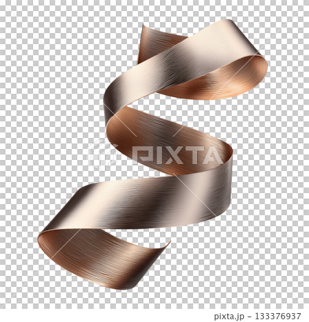 Elegant Golden Ribbon Decoration Suitable for Various Celebrations and Crafts. 133376937