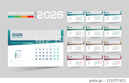 2026 desk vector calendar design 2026 desk vector calendar design 133377421