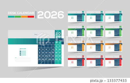 2026 desk vector calendar design 133377433