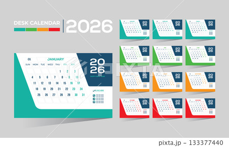 2026 desk vector calendar design 2026 desk vector calendar design 133377440