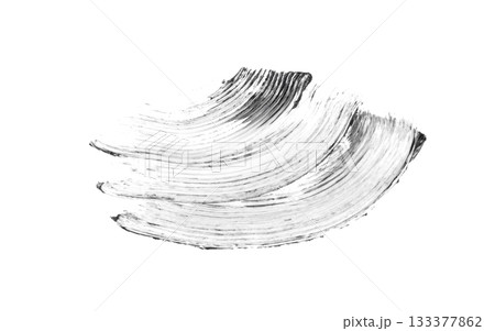 Mascara brush stroke isolated. Black eyelash makeup smudge Mascara brush stroke isolated. Black eyelash makeup smudge 133377862